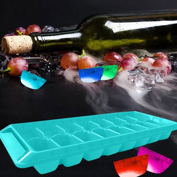2-Pack Stackable Ice Cube Trays,16-Cube Molds,Easy Release Freezer Trays for Cocktails, & More(Blue)