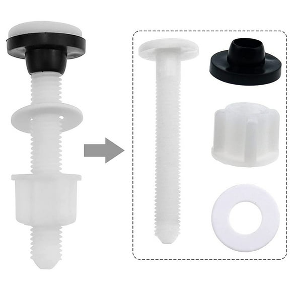 2 Pack Plastic Toilet Hinge Close Coupling Bolts And Nuts With Washers Bathroom Fixture Toilet Parts Smile Home