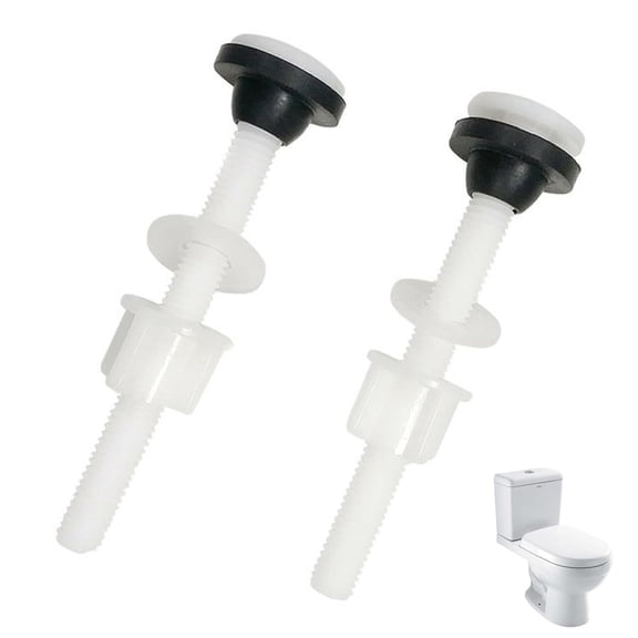 2 Pack Plastic Toilet Tank Bolts, M10 Toilet Cistern to Toilet Pan Fixing Fitting Sealing Kit Close Coupling Bolts WC Tank to Bowl Bathroom Toilet Repair Kits