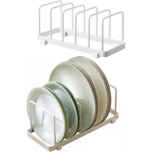 2 Pack Plate Home Accented Storage Rack, Plate Holders Organizer, Metal Dish Storage Dying Display Rack