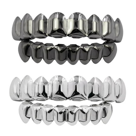 2 Pack Plated Grills 8 Grill Set Halloween Props