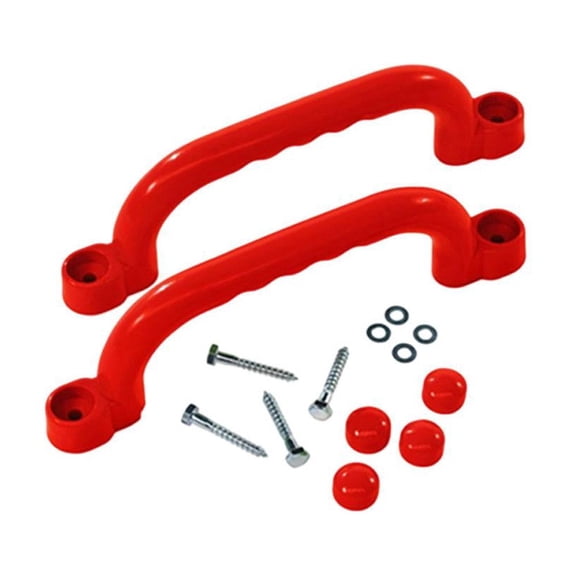 2-Pack Playground Safety Handles for Kids, Robust Climbing Grips for Treehouse & Swing Set, Sturdy Resilient Plastic Grab Bars for Indoor/Outdoor Play, 9.8 Inch