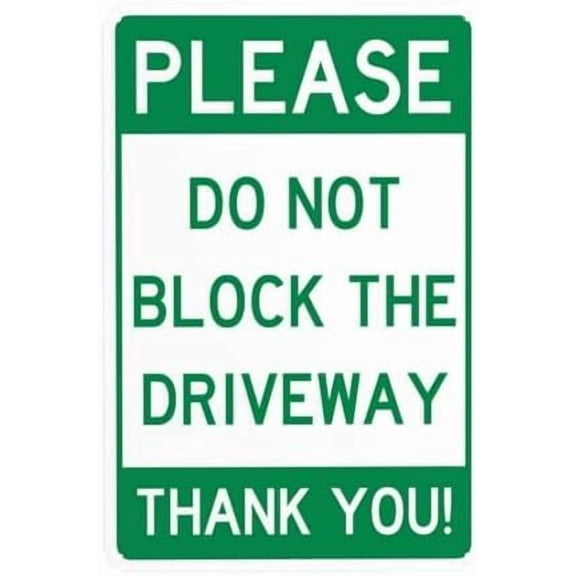 2 Pack Please Do Not Block Driveway Sign, No Parking Warning Sign, Driveway Security Metal Signs for Busines Home Outdoor Indoor Road Garage Street Wall Caution Decor 8 x 12 Inch