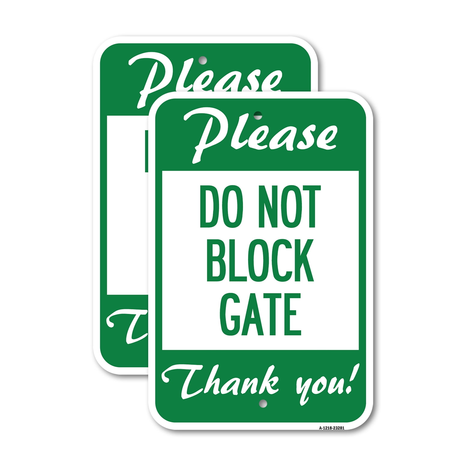 (2 Pack) Please Do Not Block Gate | 12