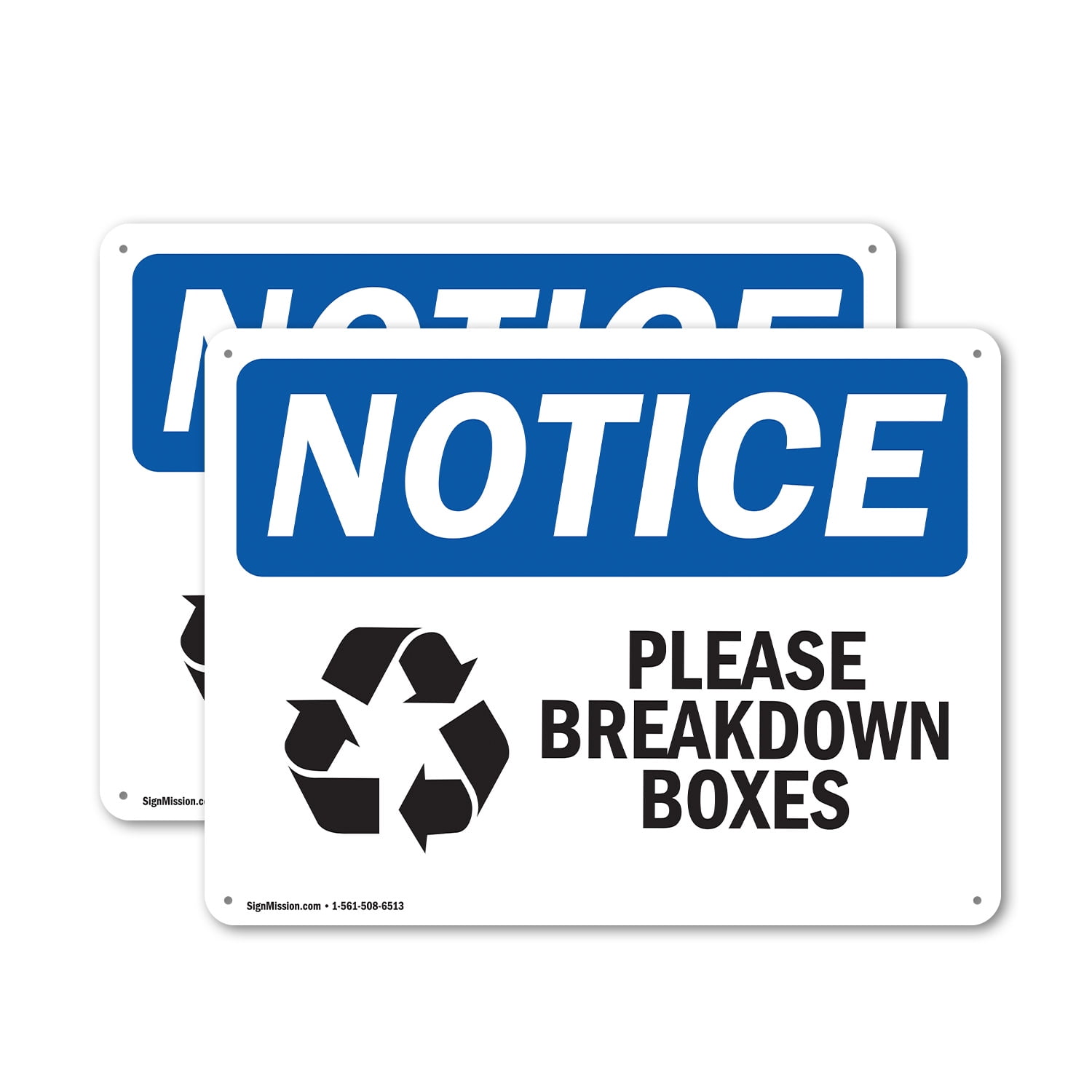 (2 Pack) Please Breakdown Boxes OSHA Notice Sign 14 Inch X 10 Inch ...