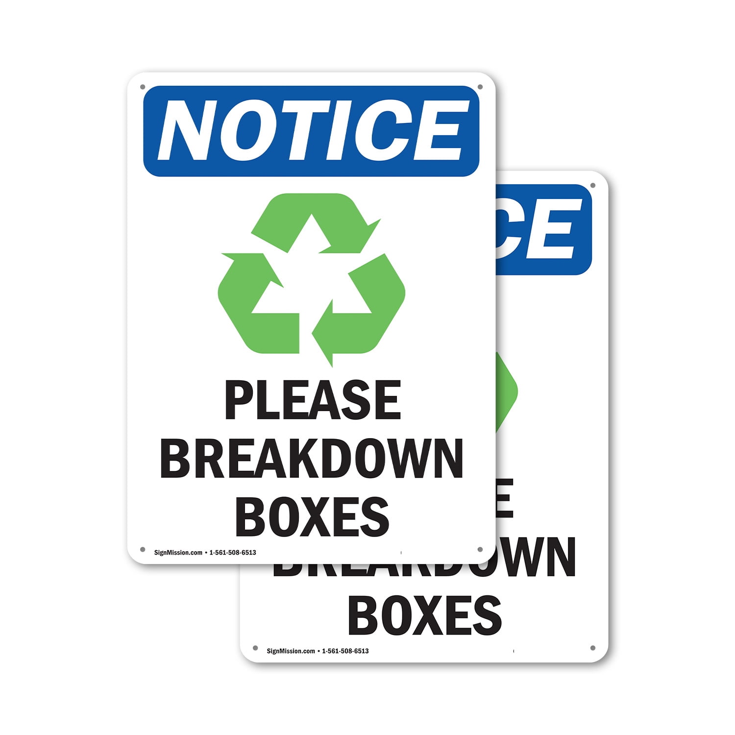 (2 Pack) Please Breakdown Boxes OSHA Notice Sign 18 Inch X 24 Inch ...