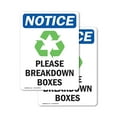 thumbnail image 1 of (2 Pack) Please Breakdown Boxes Sign, 1 of 7