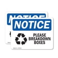 thumbnail image 1 of (2 Pack) Please Breakdown Boxes Sign, 1 of 7