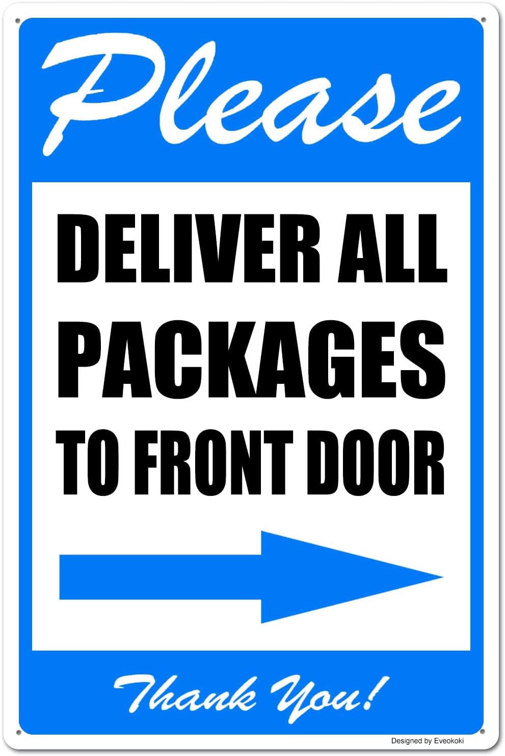 2 Pack Please Deliver All Packages to Front Door Right Arrow Thank You ...