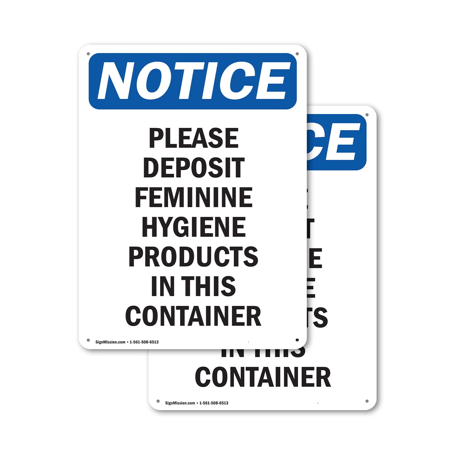 (2 Pack) Please Deposit Feminine Hygiene OSHA Notice Sign 18 Inch X 24