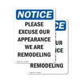 thumbnail image 1 of (2 Pack) Please Excuse Our Appearance Remodeling OSHA Notice Sign 10 Inch X 14 Inch Plastic Sign, Weather Resistant, UV Protected for Workplace, Business, and Construction Site, Made in, 1 of 8