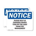 thumbnail image 1 of (2 Pack) Please Help Us Conserve Energy Turn Off OSHA Notice Sign 14 Inch X 10 Inch Plastic Sign, Weather Resistant, UV Protected for Workplace, Business, and Construction Site, Made in, 1 of 8