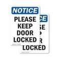 thumbnail image 1 of (2 Pack) Please Keep Door Locked OSHA Notice Sign 5 Inch X 3.5 Inch Vinyl Label Decal Sticker Weather Resistant, UV Protected for Workplace, Business, and Construction Site, Made in the, 1 of 7
