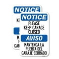 thumbnail image 1 of (2 Pack) Please Keep Garage Closed Mantenga La Puerta Del Garaje Cerrado | 12" X 18" Heavy-Gauge Aluminum Sign | Rust Free Aluminum, Weather Resistant, Waterproof, Fade Resistant, 2, 1 of 4