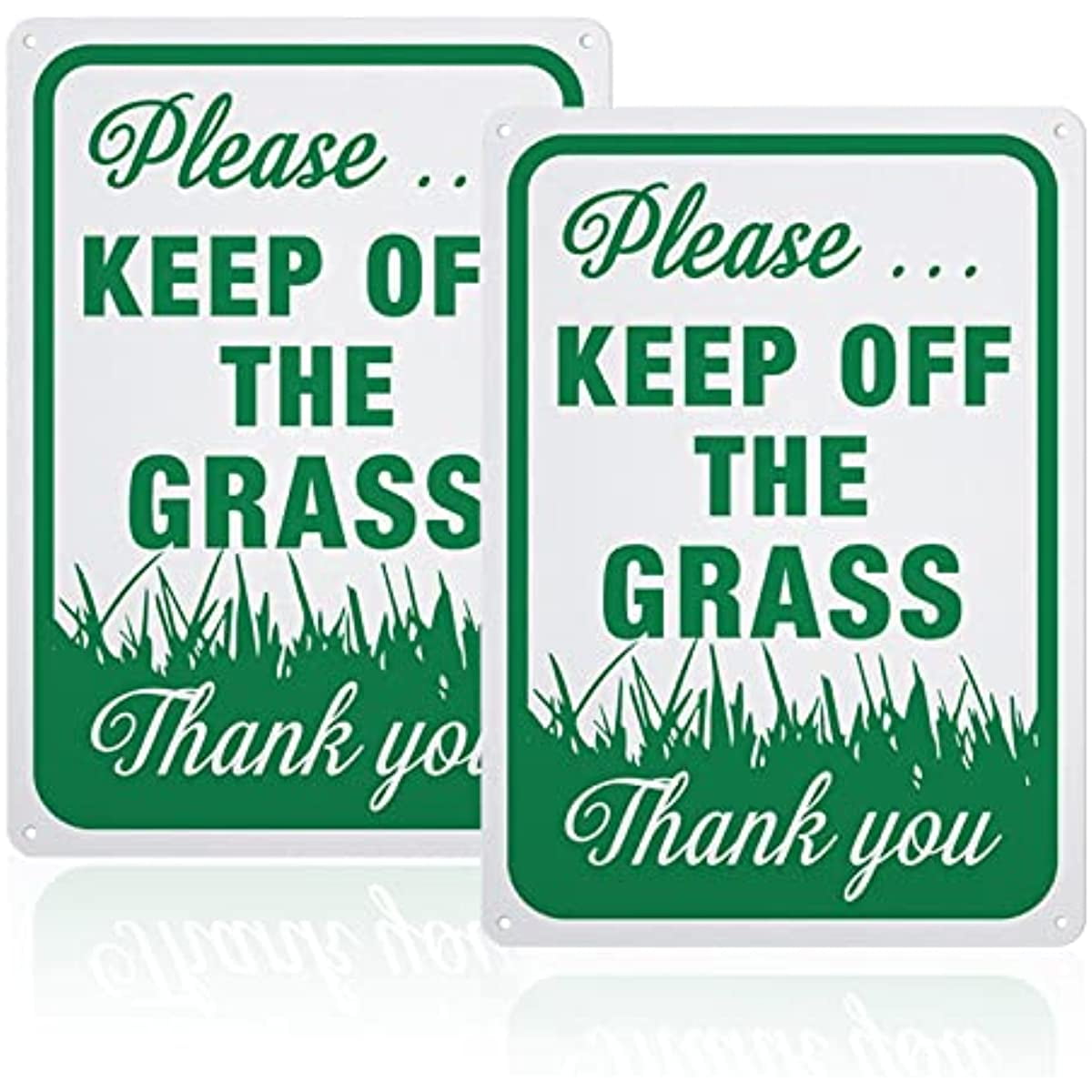 2 Pack Please Keep Off The Grass Sign 7x10 inches 40 Mil Aluminum ...