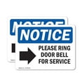 thumbnail image 1 of (2 Pack) Please Ring Door Bell For Service Sign, 1 of 7