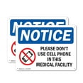 thumbnail image 1 of (2 Pack) Please Don't Use Cell Phone OSHA Notice Sign 10 Inch X 7 Inch Plastic Sign, Weather Resistant, UV Protected for Workplace, Business, and Construction Site, Made in the USA, 1 of 8