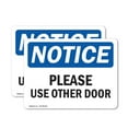 thumbnail image 1 of (2 Pack) Please Use Other Door OSHA Notice Sign 7 Inch X 5 Inch Vinyl Label Decal Sticker Weather Resistant, UV Protected for Workplace, Business, and Construction Site, Made in the USA, 1 of 7