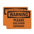 thumbnail image 1 of (2 Pack) Please Use Other Entrance OSHA Warning Sign 18 Inch X 12 Inch Vinyl Label Decal Sticker Weather Resistant, UV Protected for Workplace, Business, and Construction Site, Made in, 1 of 7
