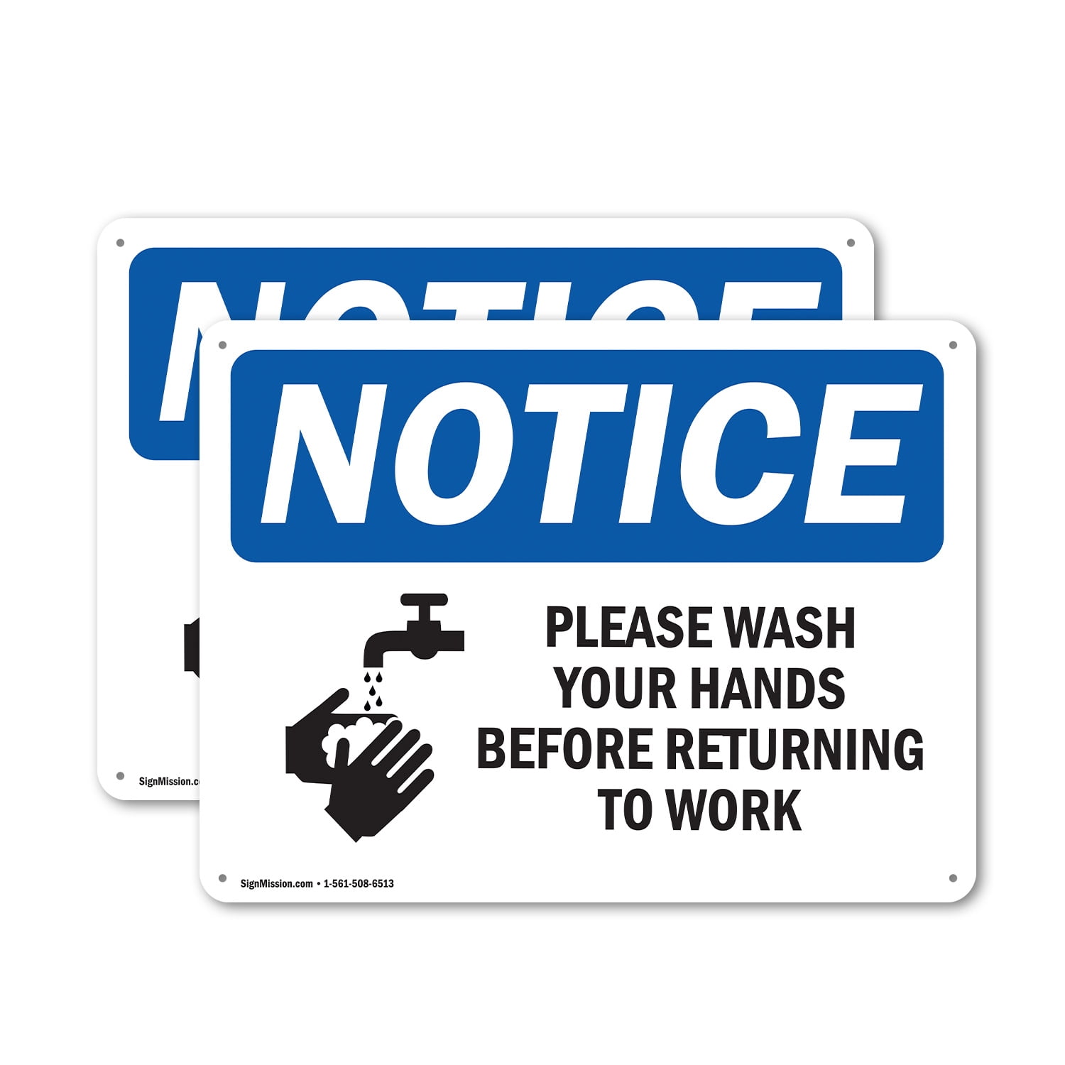 (2 Pack) Please Wash Your Hands Before OSHA Notice Sign 10 Inch X 7 ...