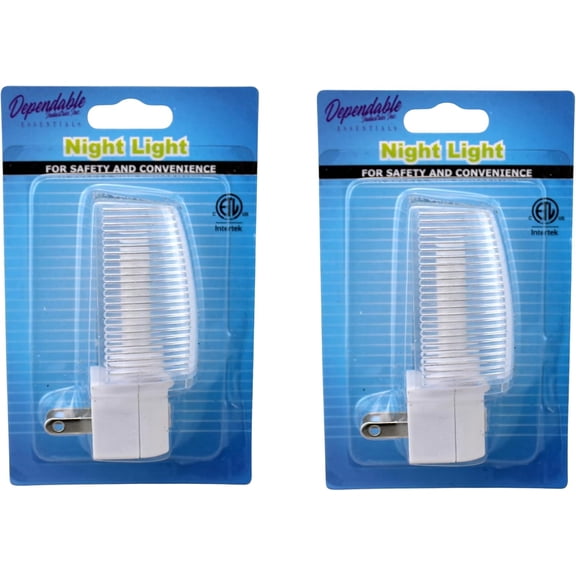 2 Pack Plug-In LED Night Light with On/Off Switch – Bright White Light