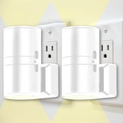 2 Pack - Plug In Night Light, Modern Dusk to Dawn, Adjustable Brightness, Soft White 3000K, Dimmable, Hallway Bedroom