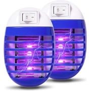 2 Pack Plug in Bug Zapper Indoor Mosquito Zapper, Fly Zapper Electronic Mosquito Killer with LED Light for Patio, Bedroom, Kitchen, Office