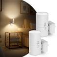 thumbnail image 1 of 2 Pack Plug-in Dimmable LED Night Lights - Cylinder Wall Sconce, 3000K Warm White Dusk-to-Dawn Auto Sensor for Bedroom, Hallway, Living Room, 1 of 10