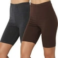 thumbnail image 1 of 2 Pack Plus Size Biker Shorts for Women Buttery Soft High Waisted Tummy Control Running Yoga Pants Under Dress Shorts Short Leggings, 1 of 8