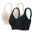 thumbnail image 1 of 2 Pack Plus Size Bras Women Push Up Seamless Wireless Bra Adjsutable Straps Comfortable Bra No Underwire (M, Black/White), 1 of 5