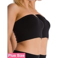 thumbnail image 1 of 2 Pack Plus Size Seamless Strapless Tube Top Bras For Women Sports Bra (Non-Padded), 1 of 4