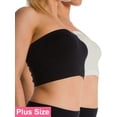 thumbnail image 1 of 2 Pack Plus Size Seamless Strapless Tube Top Bras For Women Sports Bra (Non-Padded), 1 of 4