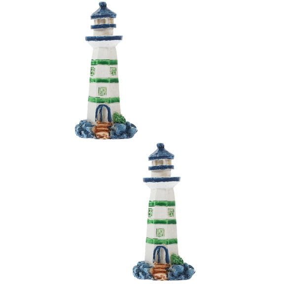 2 Pack Plush Small Lighthouse Ornaments Warm Decor Coastal