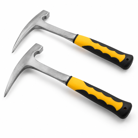 2 Pack Pointed Tip 32 Oz All Steel Drop Forged Rock Pick Hammer for Mining and Construction