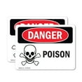 thumbnail image 1 of (2 Pack) Poison OSHA Danger Sign 14 Inch X 10 Inch Vinyl Label Decal Sticker Weather Resistant, UV Protected for Workplace, Business, and Construction Site, Made in the USA, 1 of 7