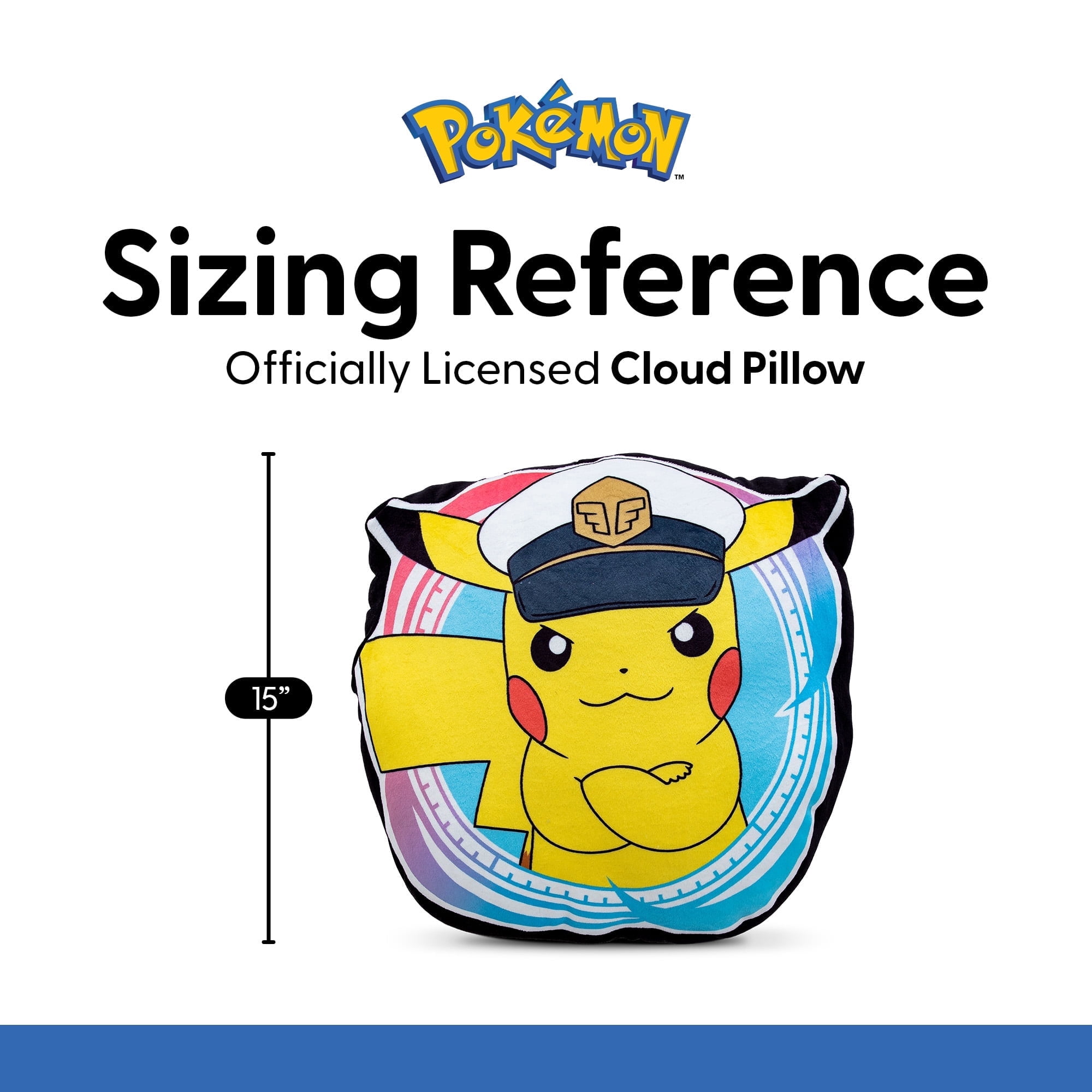 ( 2 Pack ) Pokemon Oh Captain My Captain 15" Cloud Pillow for Kids