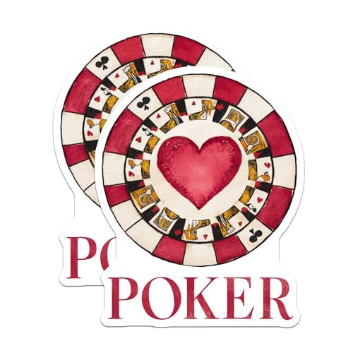 (2 Pack) Poker Magnets - Heart Card - Casino Game - Playing Card - 5" On Longest Side - for Cars, Fridges, Toolboxes - Made in USA - MAG6587
