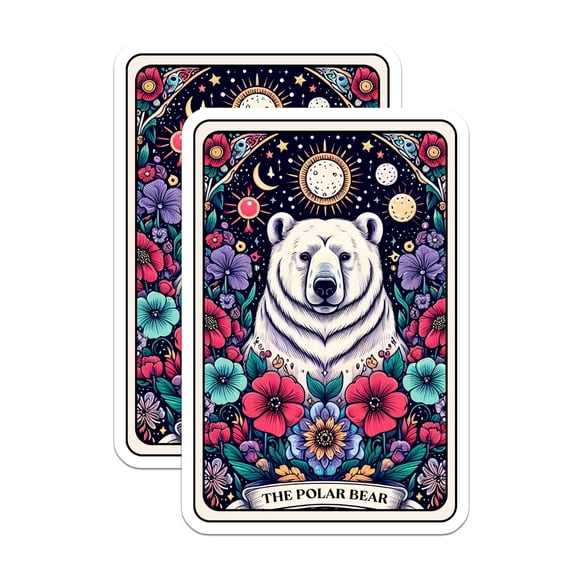 (2 Pack) Polar Bear Magnets - Colorful Animal Design - Nature Theme - 5" On Longest Side - for Cars, Fridges, Toolboxes - Made in USA - MAG4483