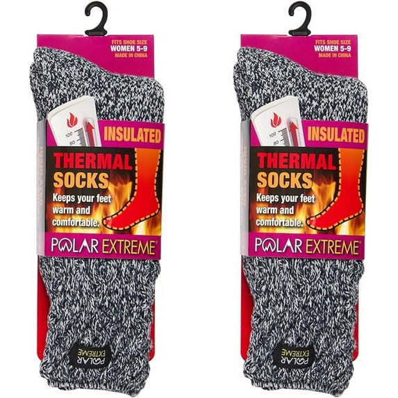 2-Pack Polar Extreme Thermal Extra Heavy Acrylic Winter Marled Socks (Graphite Marled)