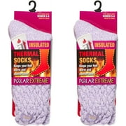 2-Pack Polar Extreme Thermal Extra Heavy Acrylic Winter Marled Socks (Lavendar)