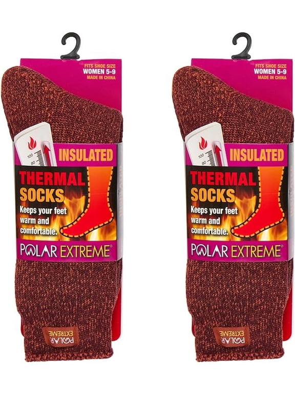 2-Pack Polar Extreme Thermal Extra Heavy Acrylic Winter Marled Socks (Terra Marled )
