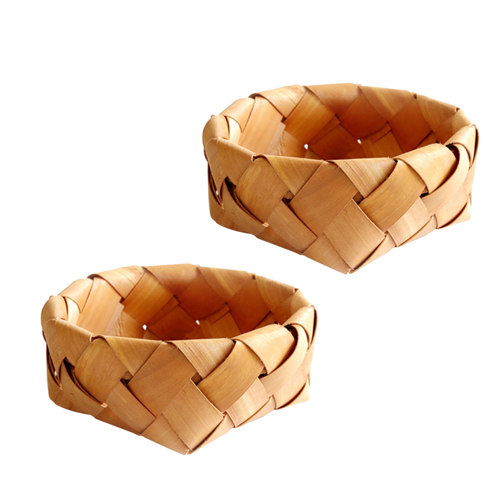 2 Pack Poly Wicker Bread Basket Imitation Rattan Woven Bread Baskets