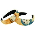 2 Pack Polyester Wide Headbands for Women, Yellow Background Clocks