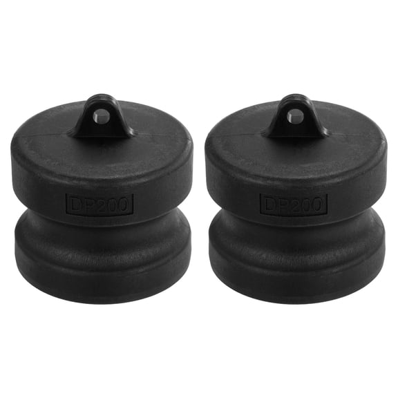 2 Pack Polypropylene Type DP Cam Groove Fitting, 2" Poly Cam and Groove Hose Fitting, Part DP Dust Plug Camlock Fittings with Spare Gaskets for Fluid Transfer Systems, Black