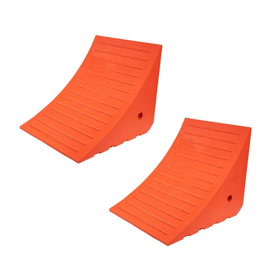 2 Pack Polyurethane Large Wheel Chock W/Mounting Holes for RVs, Semi Trucks & Trailers - 100 Ton Load Capacity Heavy Duty Wheel Chocks for  53" Tire Compatibility (17.5"x14.5"x14.5")