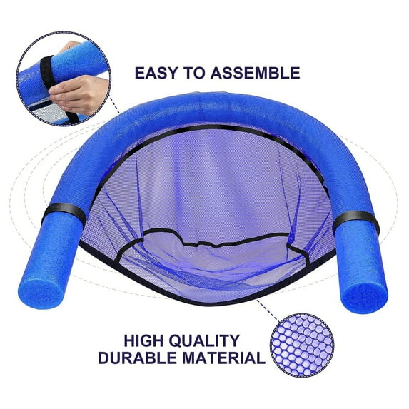 2 Pack Pool Noodle Floating Mesh Chair for Floating Pool Noodle, Only Swimming Net Lounge Chair Seat, Great for Water Relaxation (Noodle Not Included)