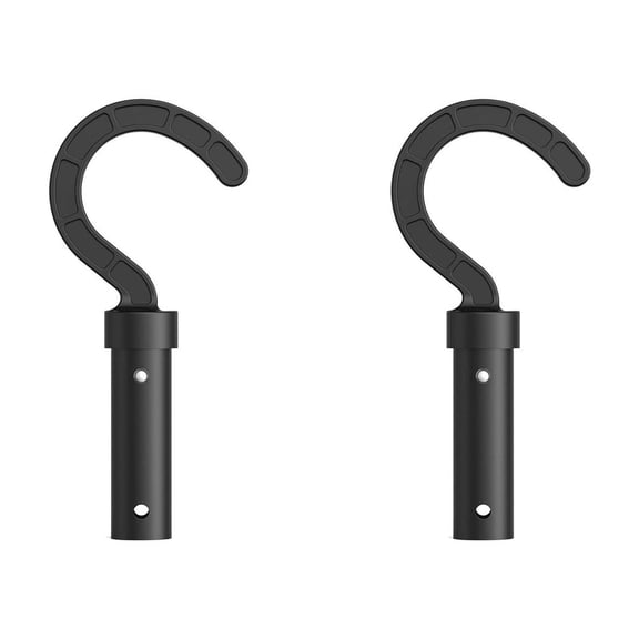 2 Pack Pool Pole Hanger  Aluminum Bracket for Telescopic Rod & Skimmer Net, Heavy Duty Wall Mount Hook, Fits Wood/Metal Fence, Holds 33 lbs, Screws Included
