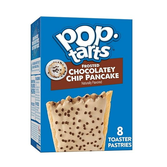 2 Pack Pop-Tarts Toaster Pastries, Breakfast Foods, Kids Snacks, Frosted Chocolatey Chip Pancake, 13.5oz Box (8 Pop-Tarts)