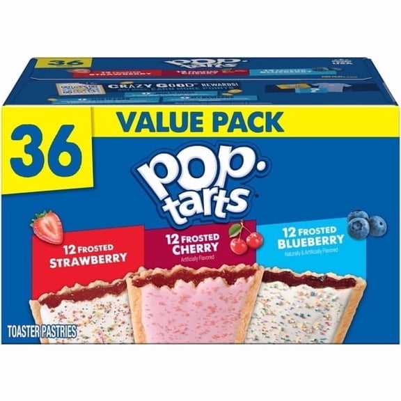 2 Pack - Pop-Tarts Variety Pack Toaster Pastries, Snacks Value Pack, 3.8 lb (36 Count)
