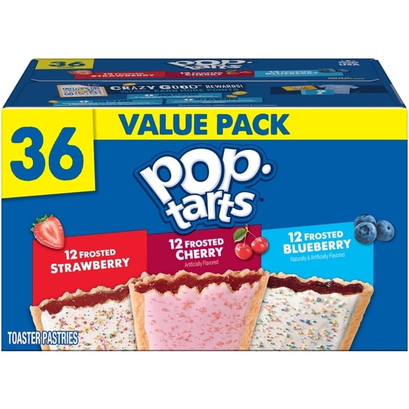 2 Pack - Pop-Tarts Variety Pack Toaster Pastries, Snacks Value Pack, 3.8 lb (36 Count)